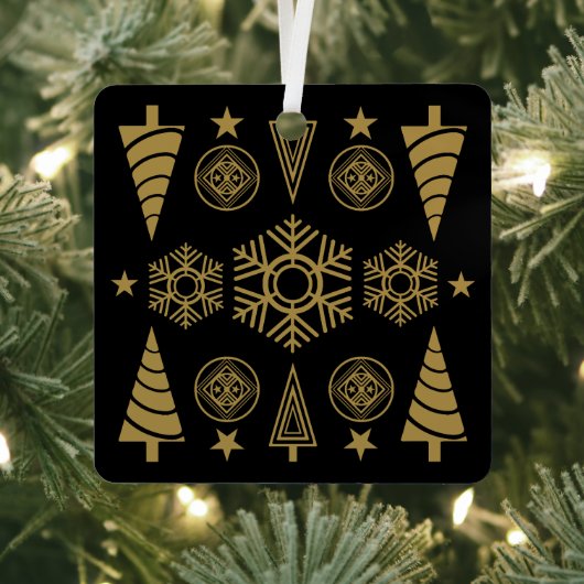 Gold Art Nouveau Weihnachtsdekoration Ornament Aus Metall (InSitu)