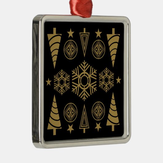 Gold Art Nouveau Weihnachtsdekoration Ornament Aus Metall (Rechts)