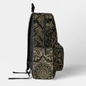 Gold Artistic Mandala Backpack Bedruckter Rucksack (Links)