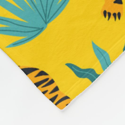 Gold Asian Tiger Pattern Fleecedecke (Ecke)