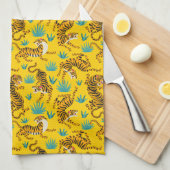 Gold Asian Tiger Pattern Geschirrtuch (Viertel Falte)