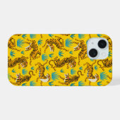 Gold Asian Tiger Pattern iPhone 15 Hülle (Rückseite (Horizontal))