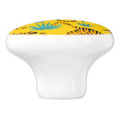 Gold Asian Tiger Pattern Keramikknauf (Seitenansicht)