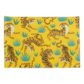 Gold Asian Tiger Pattern Kissenbezug (Rückseite-Rechts)