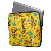 Gold Asian Tiger Pattern Laptopschutzhülle (Vorderseite Links)