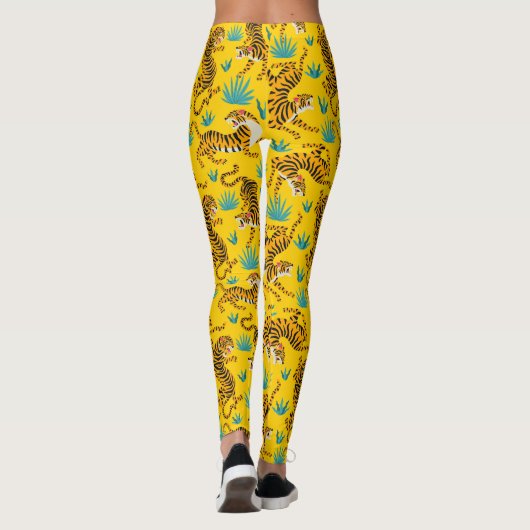 Gold Asian Tiger Pattern Leggings (Rückseite)