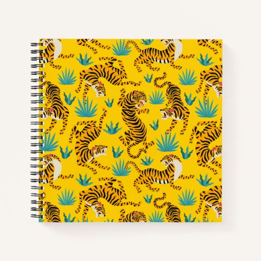 Gold Asian Tiger Pattern Notizblock (Vorderseite)