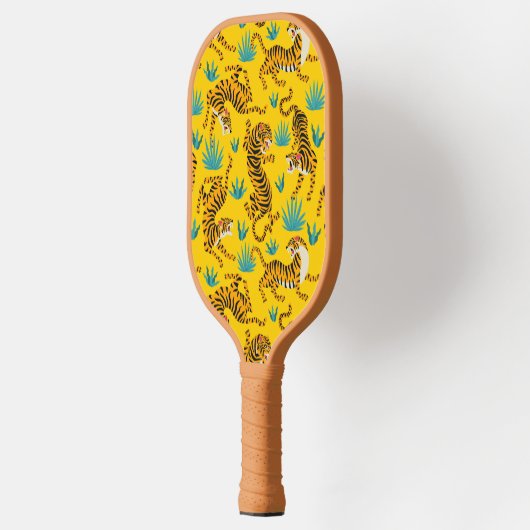 Gold Asian Tiger Pattern Pickleball Schläger (Links)