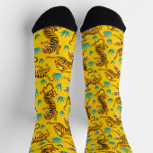Gold Asian Tiger Pattern Socken (Oben)