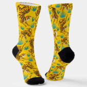 Gold Asian Tiger Pattern Socken (Gewinkelt)