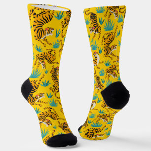 Gold Asian Tiger Pattern Socken