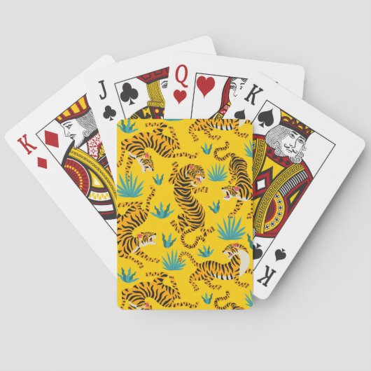 Gold Asian Tiger Pattern Spielkarten (Rückseite)