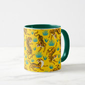 Gold Asian Tiger Pattern Tasse (VorderseiteRechts)