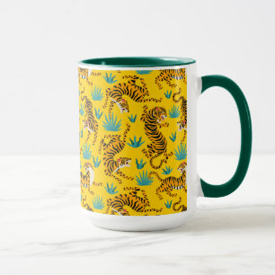 Gold Asian Tiger Pattern Tasse