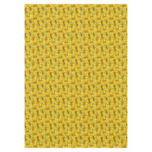 Gold Asian Tiger Pattern Tischdecke (Vorderseite)