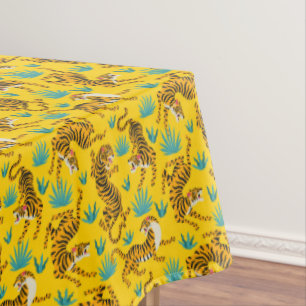 Gold Asian Tiger Pattern Tischdecke