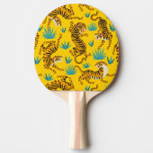 Gold Asian Tiger Pattern Tischtennis Schläger (Vorderseite)
