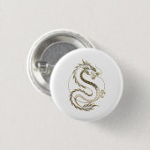 Gold Asien Drache Button (Vorne & Hinten)