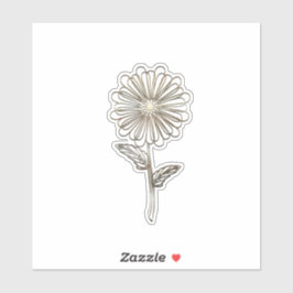 Gold Aster Blume Aufkleber