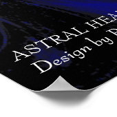 GOLD ASTRAL HERZ ZODIAC SIGNS Black Blue Poster (Ecke)