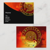 GOLD ASTRAL LABYRINTH, ASTROLOGIE ZODIAC CHART Bla Visitenkarte (Vorne/Hinten)