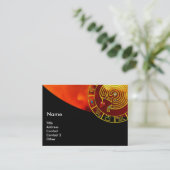 GOLD ASTRAL LABYRINTH, ASTROLOGIE ZODIAC CHART Bla Visitenkarte (Stehend Vorderseite)