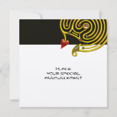 GOLD ASTRAL LABYRINTH Zodiac Chart Black Einladung (Rückseite)