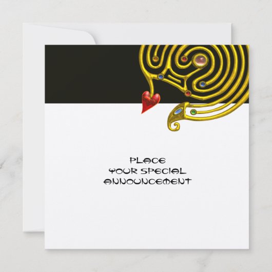 GOLD ASTRAL LABYRINTH Zodiac-Zeichen Einladung (Rückseite)