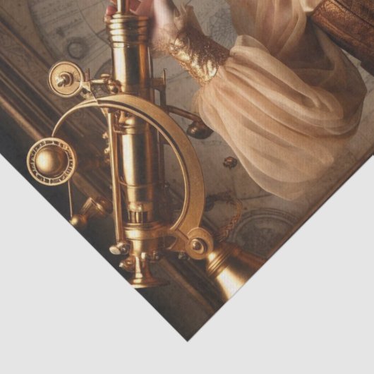 Gold Astronomen Steampunk Viktorianisch Decoupage Seidenpapier (Ausschnitt)