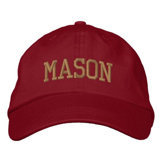 Gold Athletic Block Monogram Custom Name Bestickte Baseballkappe (Vorderseite)