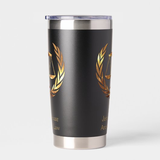 Gold Attorney Scales of Justice Custom Thermobecher (Rechts)