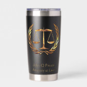 Gold Attorney Scales of Justice Custom Thermobecher (Rückseite)