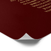 Gold & Auburn Brown 17 Table Wedding Chart Poster (Ecke)