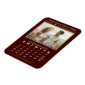 Gold & Auburn Foto Kalender Rette unsere Hochzeit Magnet (Linke Seite)