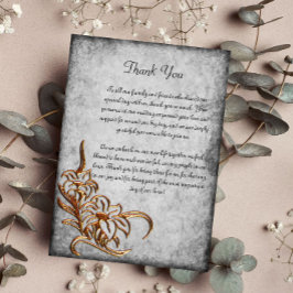 Gold auf antiker Parchisehe Dankeskarte