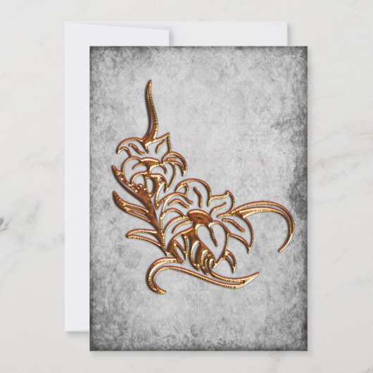 Gold auf antiker Parchisehe Dankeskarte (Rückseite)