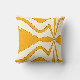 Gold auf Beige Abstrakt Sound Wave Bold Design Kissen