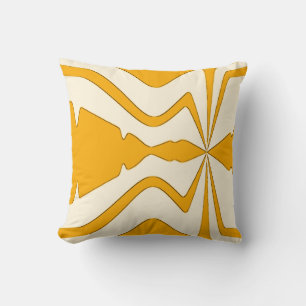Gold auf Beige Abstrakt Sound Wave Bold Design Kissen
