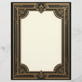 Gold auf Black Art Deco Classic Briefbogen (Vorderseite)