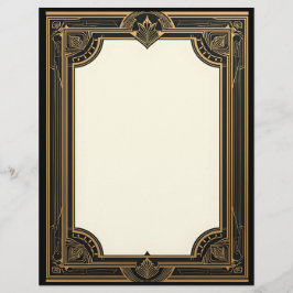 Gold auf Black Art Deco Classic Briefbogen