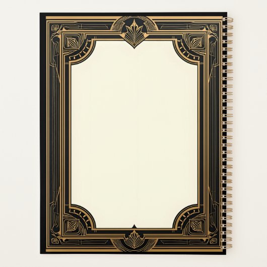 Gold auf Black Art Deco Classic Planer (Rückseite)