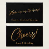 Gold auf Black Handwriting Script Drinckets (Vorne & Hinten)