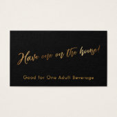 Gold auf Black Handwriting Script Drinckets (Vorderseite)