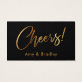 Gold auf Black Handwriting Script Drinckets (Rückseite)