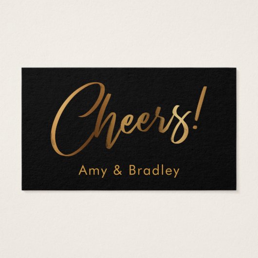 Gold auf Black Handwriting Script Drinckets (Rückseite)