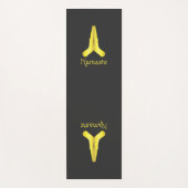 Gold auf Black Namaste Mudra Hands Yoga Mat Yogamatte (Vorderseite)