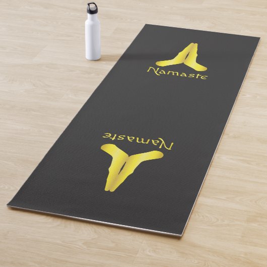 Gold auf Black Namaste Mudra Hands Yoga Mat Yogamatte (Beispiel)