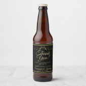 Gold auf Black Wedding Beer Flasche Label Danke Bierflaschenetikett (Vorderseite)