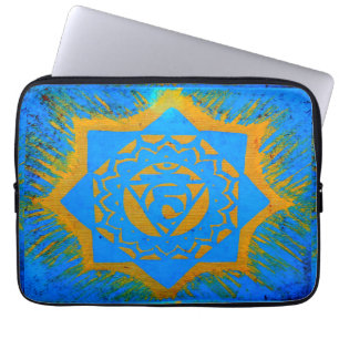 Gold auf blauem Tantrium Laptopschutzhülle