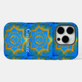 Gold auf blauem Tantrylon Case-Mate iPhone Hülle (Rückseite (Horizontal))